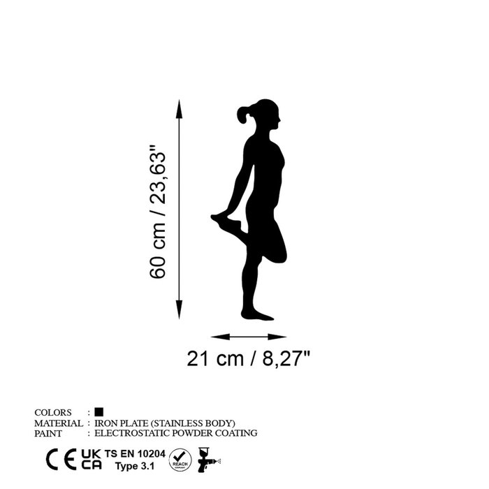 Wallity Yoga 1 Escultura de pared de metal Negro Wallity Yoga 1 Escultura de pared de metal Negro